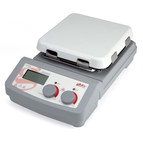 Hotplate Stirrer, Digital, 550C Maximum Temperature, 7x7 inch glass ceramic  top plate, 200-240v 50-60Hz, Globe Scientific, Mfr#: GHS-550HS-UK-EU